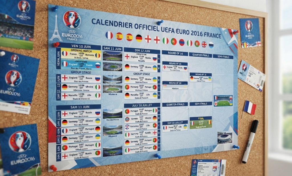 Calendrier euro 2016